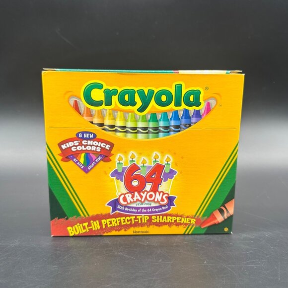 Crayola Crayons 50th Birthday Edition 64 Unopened Box Built In Sharpener 2008 - Picture 1 of 11